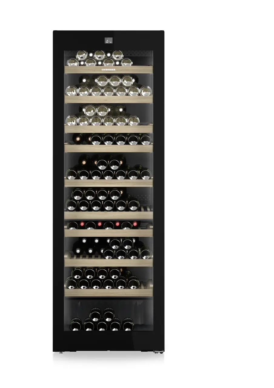 Obrázek výrobku, Perspektiva: Přímý zavřený s dekorací, Temperovaná chladnicka na víno