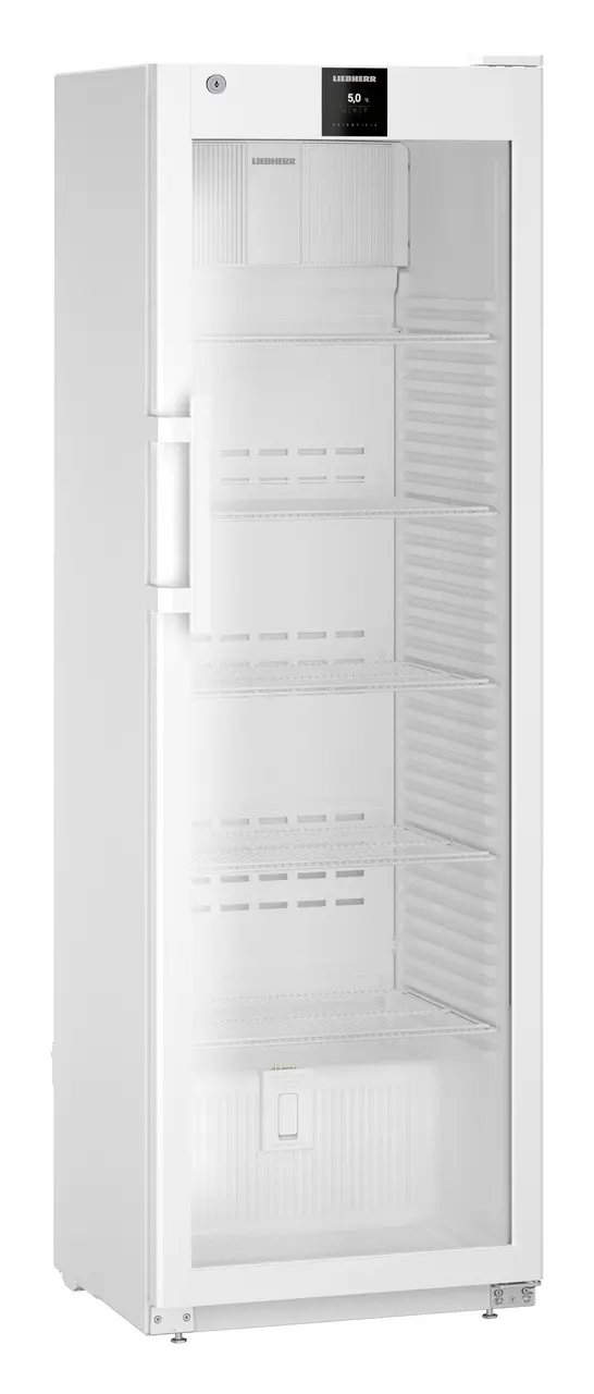 Изображение на продукта, Перспектива: Странично, затворен, празен, Лабораторен хладилник с конвекционно охлаждане, Цвят на корпуса: бял, Цвят на вратата: бял