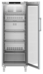 Product image, Perspective: straight open empty, Forced-air refrigerator, Casing colour: stainless steel, Door colour: stainless steel