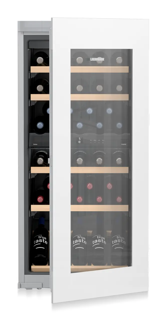 Product image, Perspective: special form, Built-in multi-temperature wine cabinet, Casing colour: silver, Door colour: white