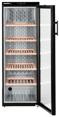 Product image, Perspective: straight open empty, Wine storage cabinet, Casing colour: black, Door colour: black