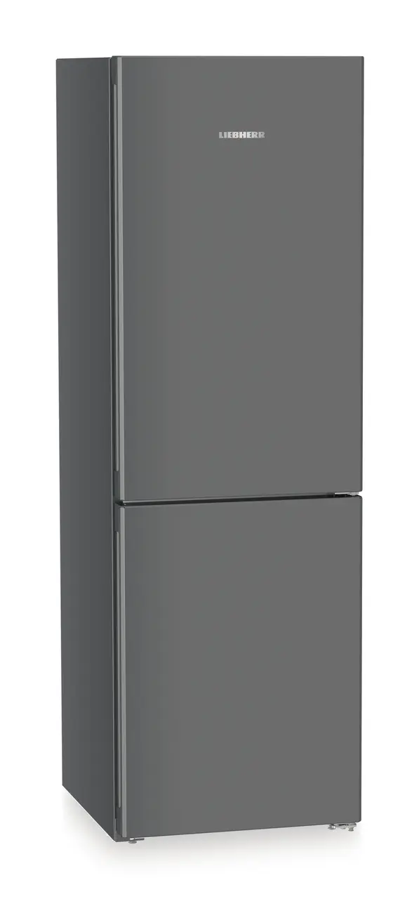 Product image, Perspective: oblique closed, Combined fridge-freezers with EasyFresh and NoFrost, Casing colour: DarkGrey, Door colour: DarkGrey