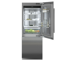 Product image, Perspective: straight open decorated, Combined refrigerator-freezer with BioFresh and NoFrost for integrated use, Casing colour: grey