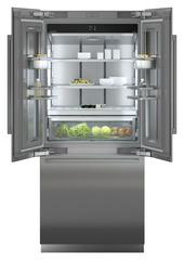 Product image, Perspective: straight open decorated, Combined refrigerator-freezer with BioFresh and NoFrost for integrated use