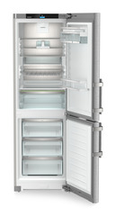 Изображение продукции, Перспектива: Прямо, с открытой дверцей, без продуктов, Комбинированный холодильник-морозильник с EasyFresh и NoFrost, Цвет корпуса: серебристый, Цвет дверцы: нержавеющая сталь
