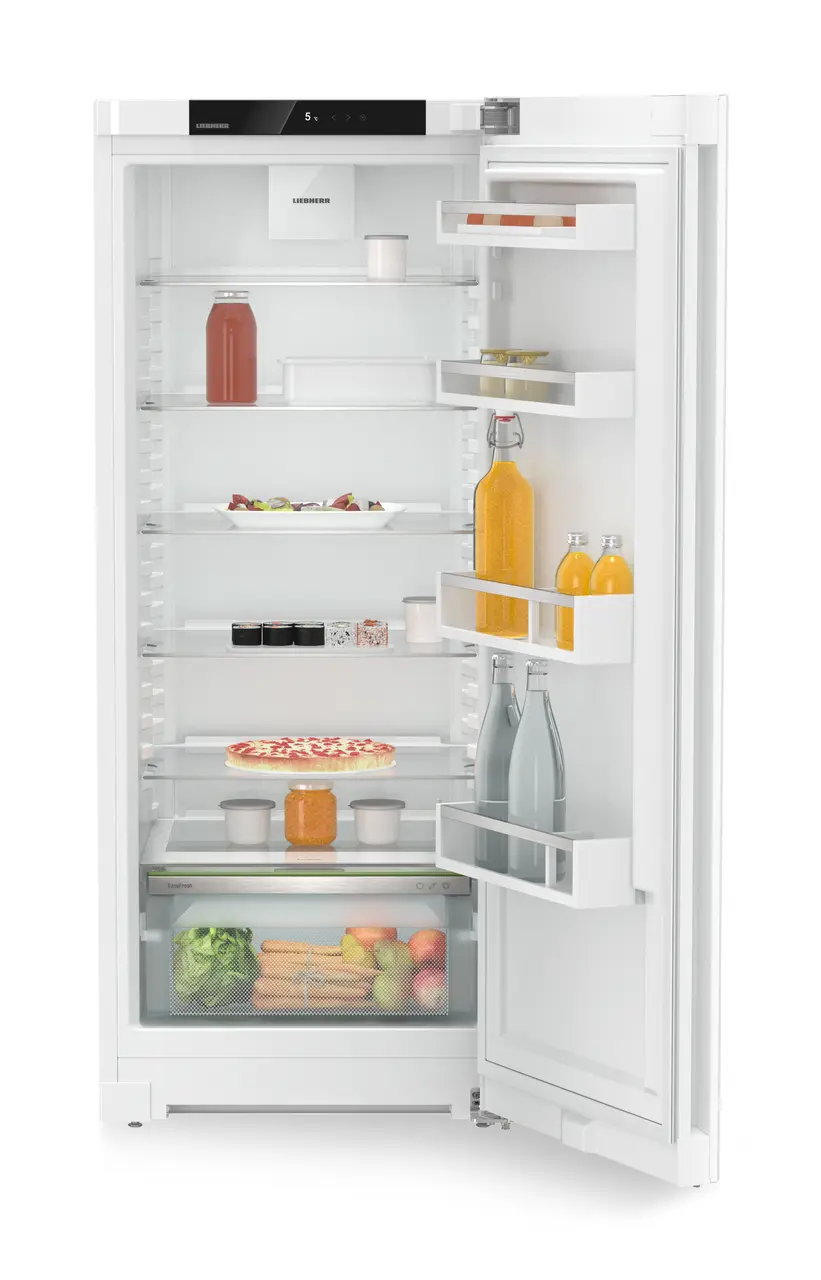 Produkt-Bild, Perspektive: gerade offen dekoriert, Standkühlschrank mit EasyFresh, Gehäusefarbe: Weiß, Türfarbe: Weiß