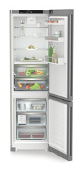 Product image, Perspective: straight open decorated, Fridge-freezer with BioFresh and NoFrost, Casing colour: silver, Door colour: Steelfinish