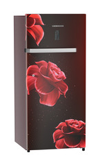 Product image, Perspective: oblique closed, Single-door refrigerator 202 l in 4 star with iCoolTouch UI, Casing colour: red, Door colour: Red Divine