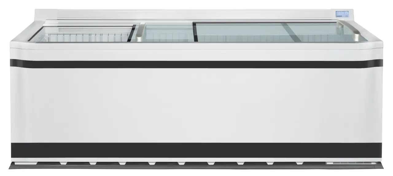 Image de produit, Perspective: Forme spéciale, Réfrigérateur-coffre et congélateur-coffre de supermarché, Couleur de l’habillage: blanc