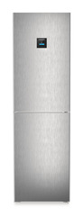 Product image, Perspective: straight closed, Combined fridge-freezers with EasyFresh and NoFrost, Casing colour: silver, Door colour: Steelfinish