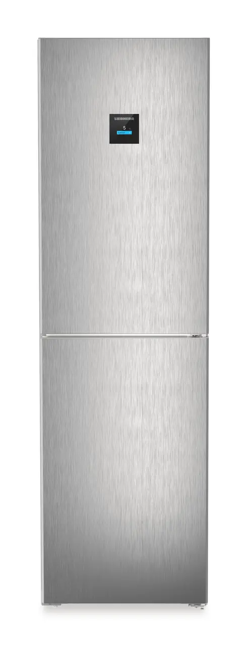 Product image, Perspective: straight closed, Combined fridge-freezers with EasyFresh and NoFrost, Casing colour: silver, Door colour: Steelfinish