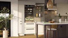 Product image, Perspective: milieu, Combined refrigerator-freezer with NoFrost for integrated use, Casing colour: Anthracite