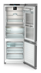 Product image, Perspective: straight open empty, Fridge-freezer with BioFresh Professional and NoFrost, Casing colour: stainless steel, Door colour: stainless steel
