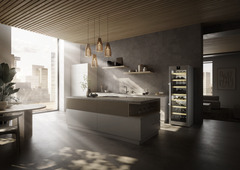 Product image, Perspective: milieu, Multi-temperature wine cabinet, Casing colour: silver, Door colour: stainless steel