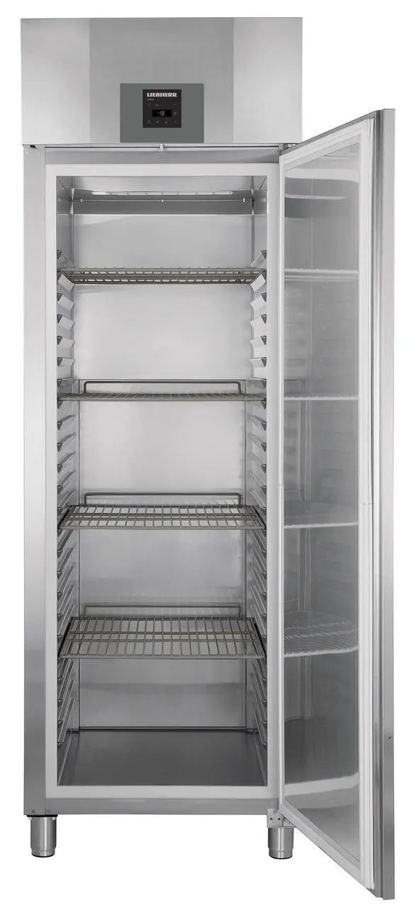 Product image, Perspective: straight open empty, Forced-air freezer GN 2/1, Casing colour: stainless steel