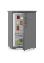 Product image, Perspective: oblique half-open decorated, Table top refrigerator, Casing colour: DarkGrey, Door colour: DarkGrey