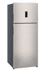Product image, Perspective: oblique closed, Fridge-freezer with NoFrost, Casing colour: grey, Door colour: Stainless Steel