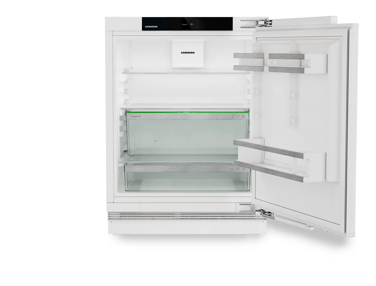 Product image, Perspective: straight open empty, Fridge suitable for undercounter installation with EasyFresh