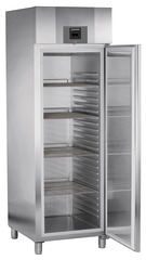 Product image, Perspective: oblique open empty, Forced-air refrigerator GN 2/1, Casing colour: stainless steel