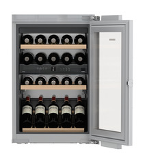 Product image, Perspective: special form, Built-in multi-temperature wine cabinet, Casing colour: silver, Door colour: silver