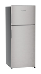 Product image, Perspective: oblique closed, Fridge-freezer with NoFrost, Casing colour: grey, Door colour: Stainless Steel