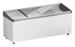 Product image, Perspective: oblique half-open empty, Ice-cream chest freezer, Casing colour: white