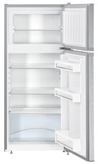 Product image, Perspective: straight open empty, Automatic refrigerator-freezer with SmartFrost, Casing colour: silver, Door colour: stainless steel look