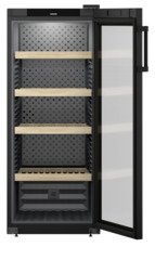 Product image, Perspective: straight open empty, Wine storage cabinet, Casing colour: black, Door colour: black