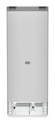 Product image, Perspective: back side, Combined fridge-freezers with EasyFresh and NoFrost, Casing colour: silver, Door colour: stainless steel