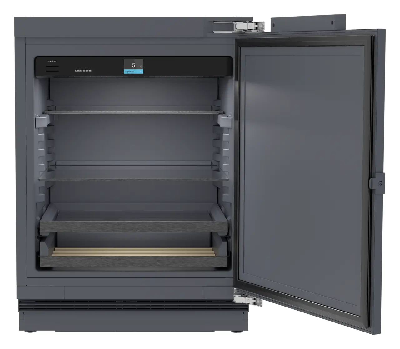 Slika izdelka, Perspektiva: Od spredaj, odprto, prazno, Zunanji hladilnik