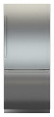 Product image, Perspective: straight closed, Combined refrigerator-freezer with BioFresh and NoFrost for integrated use, Casing colour: grey