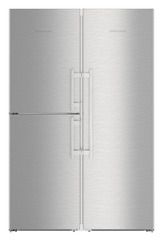 Product image, Perspective: straight closed, Side-by-Side combination, Casing colour: stainless steel, Door colour: stainless steel