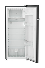 Product image, Perspective: straight open empty, Single-door refrigerator 222 l in 3 star and horizontal handle, Casing colour: grey, Door colour: BlackSteel