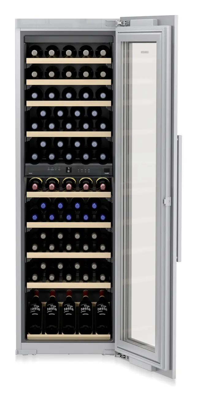 Product image, Perspective: special form, Built-in multi-temperature wine cabinet, Casing colour: silver, Door colour: -