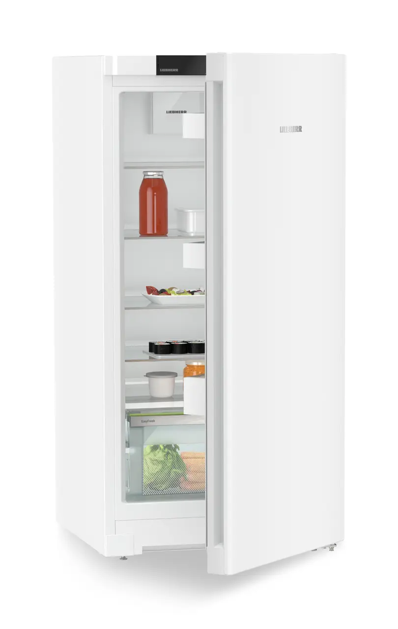 Immagine del prodotto, Prospettiva: Inclinato semiaperto fornito, Frigorifero autoportante con EasyFresh, Colore della struttura: bianco, Colore della porta: bianco