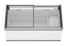 Изображение на продукта, Перспектива: Отпред, затворен, Хладилна и фризерна ракла за супермаркет, Цвят на корпуса: бял