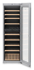 Product image, Perspective: straight open empty, Built-in multi-temperature wine cabinet, Casing colour: silver, Door colour: white