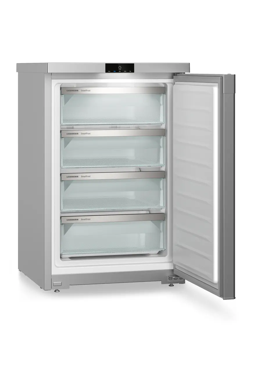 Produktbild, Perspektiv: Vinklad, öppen, tom, Bänkfrysskåp med SmartFrost