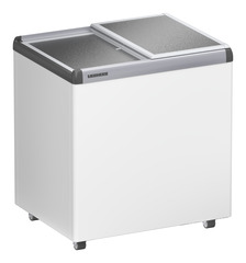 Produkt-Bild, Perspektive: schräg geschlossen, Eiscreme-Gefriertruhe, Gehäusefarbe: Weiß