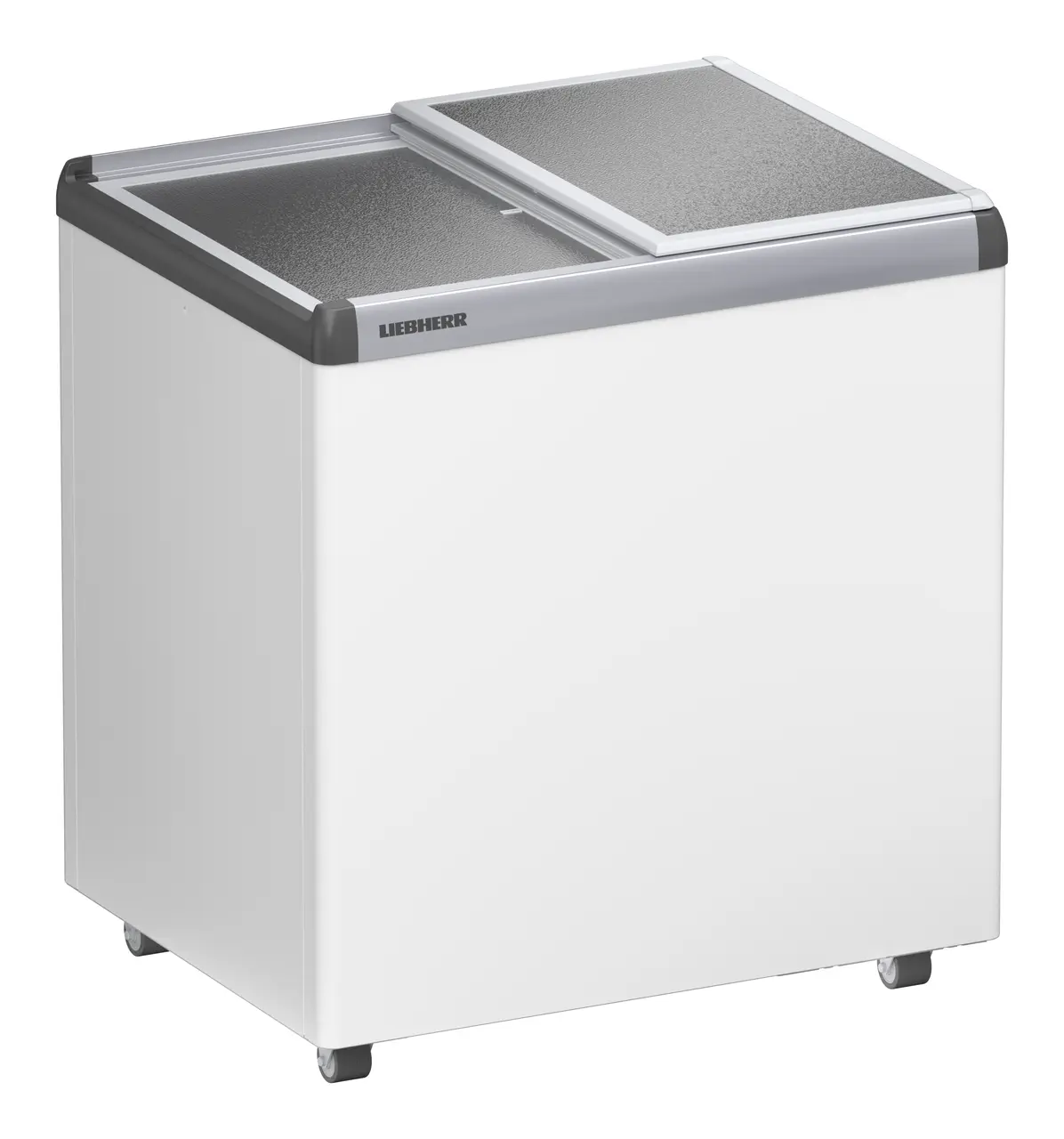 Produkt-Bild, Perspektive: schräg geschlossen, Eiscreme-Gefriertruhe, Gehäusefarbe: Weiß