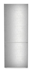 Product image, Perspective: straight closed, Combined fridge-freezers with EasyFresh and NoFrost, Casing colour: silver, Door colour: Steelfinish
