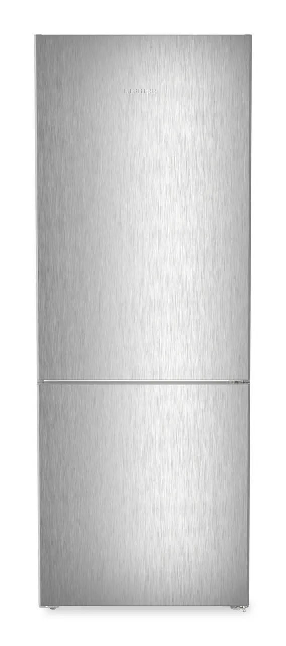 Product image, Perspective: straight closed, Combined fridge-freezers with EasyFresh and NoFrost, Casing colour: silver, Door colour: Steelfinish