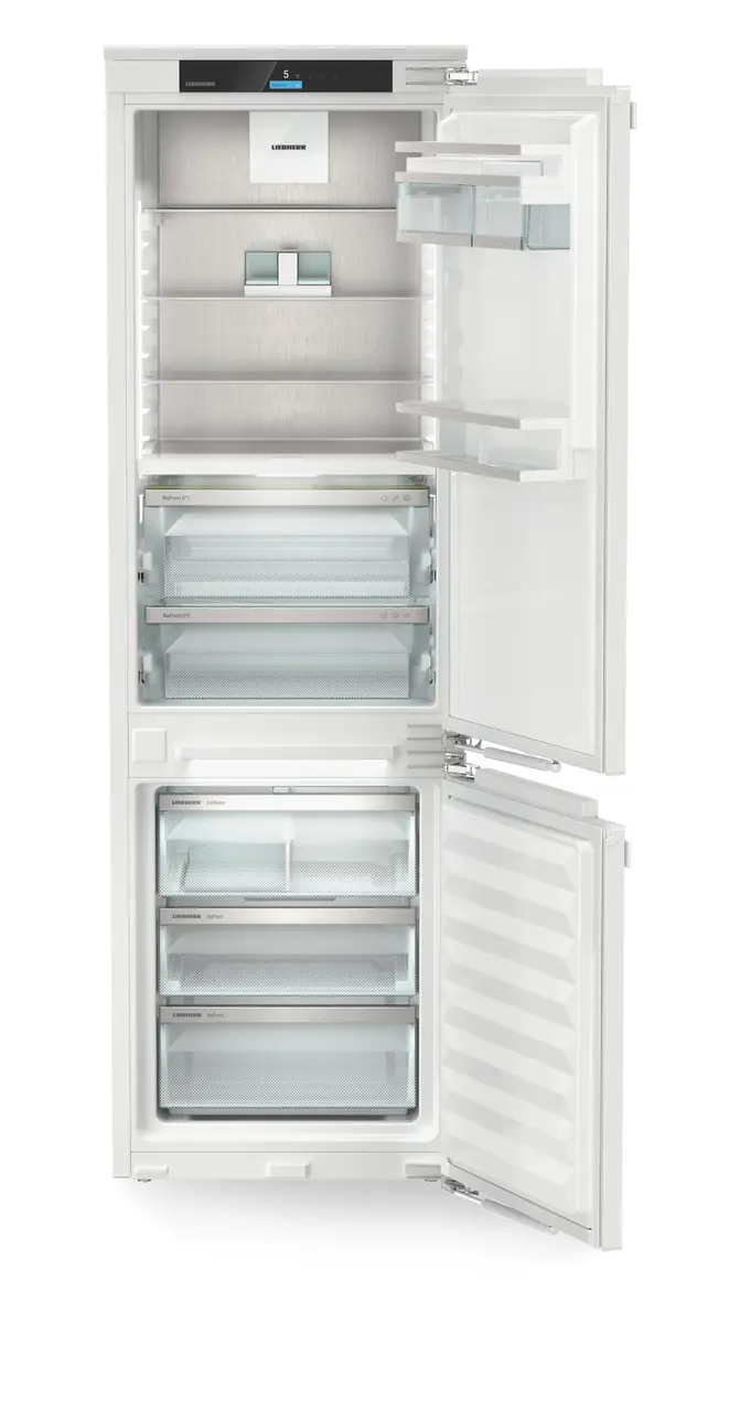 Product image, Perspective: straight open empty, Combined refrigerator-freezer with BioFresh and NoFrost for integrated use