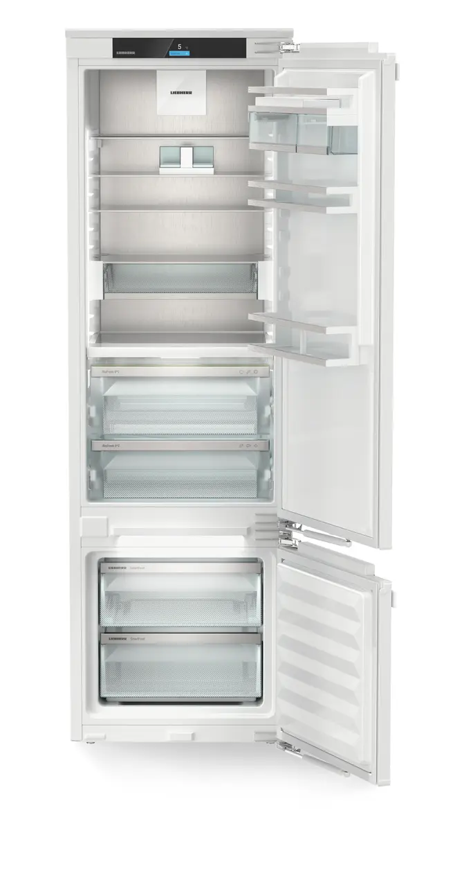 Product image, Perspective: straight open empty, Combined refrigerator-freezer with BioFresh and SmartFrost for integrated use
