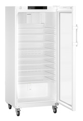 Product image, Perspective: oblique open empty, Laboratory refrigerator with convection cooling, Casing colour: white, Door colour: white
