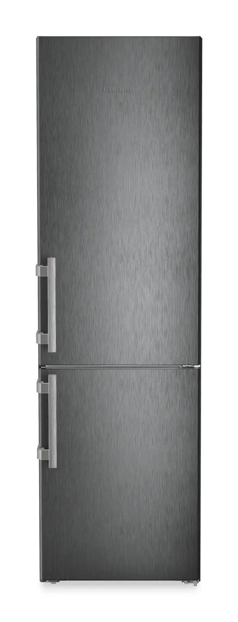 Product image, Perspective: straight closed, Fridge-freezer with BioFresh and NoFrost, Casing colour: BlackSteel, Door colour: BlackSteel