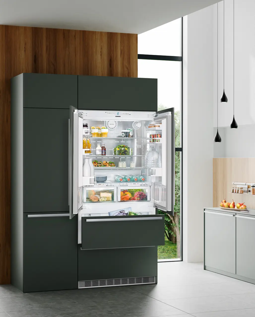 Product image, Perspective: milieu, Combined refrigerator-freezer with BioFresh and NoFrost for integrated use