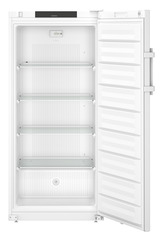 Изображение на продукта, Перспектива: Отпред, отворен, празен, Лабораторен фризер с вътрешна част без източник на запалване, Цвят на корпуса: бял, Цвят на вратата: бял