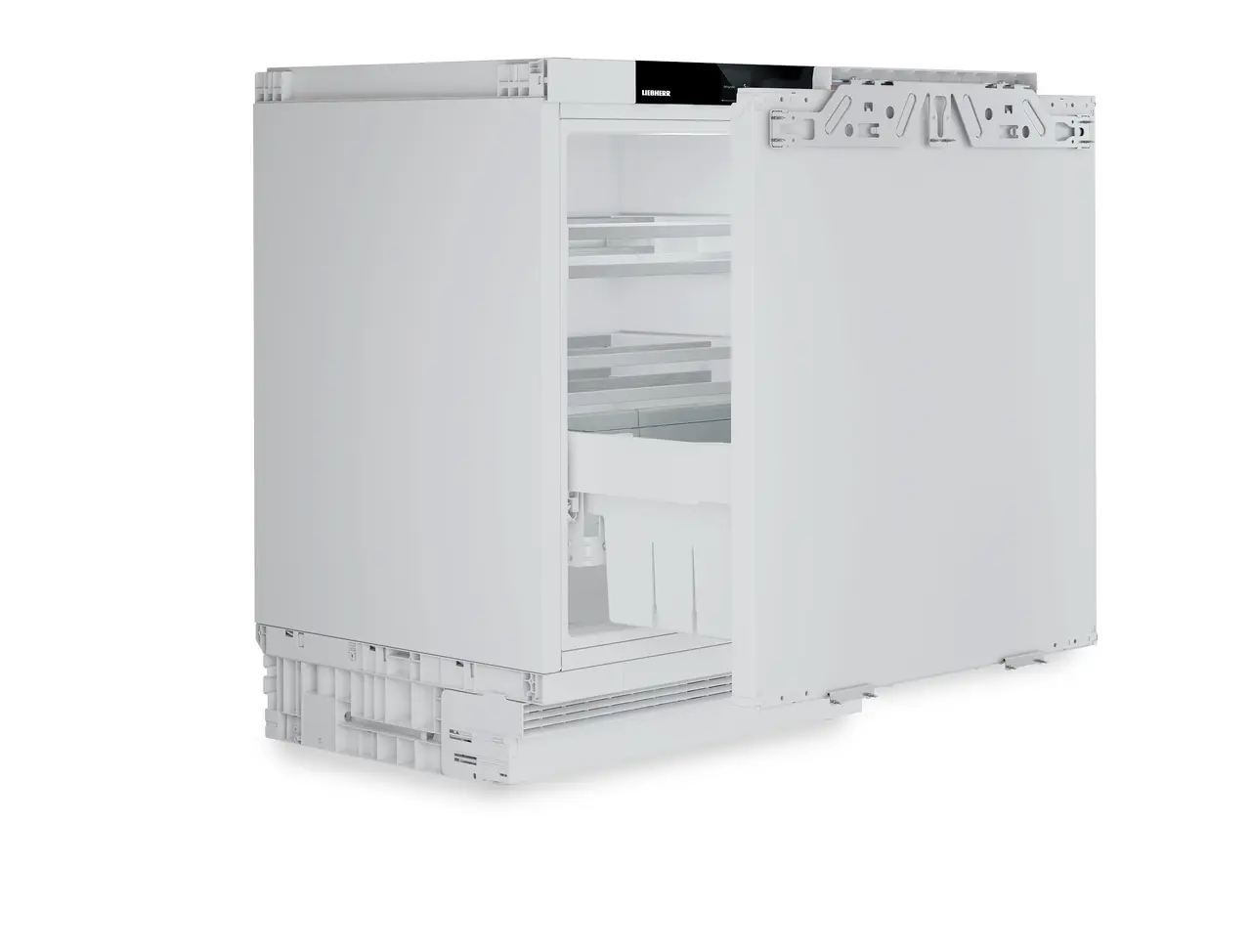 Product image, Perspective: oblique open empty, Refrigerator suitable for undercounter installation