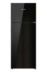 Product image, Perspective: straight closed, Fridge-freezer with NoFrost, Casing colour: black, Door colour: Black Gloss